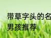 带草字头的名字男孩 带草字头的名字男孩推荐