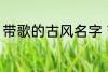 带歌的古风名字 带歌的古风名字推荐