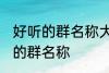 好听的群名称大全唯美 成熟简洁好听的群名称