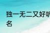 独一无二又好听的名字 比较好听的网名