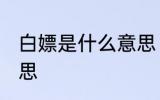 白嫖是什么意思 网络语白嫖是什么意思